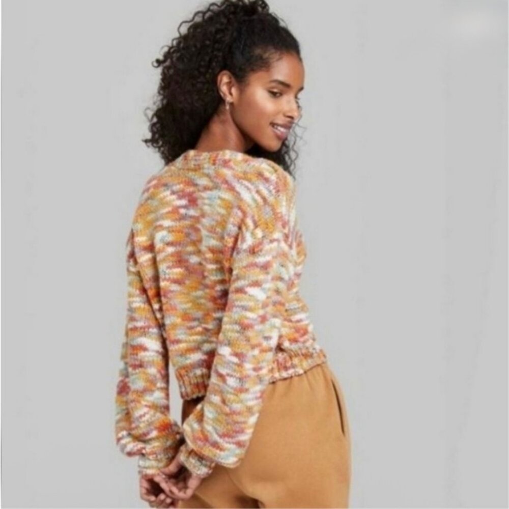 Wild Fable Multicolored Rhinestone Button Front Cardigan Knit| Boho Indie Sleaze - Picture 13 of 16